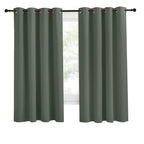 Nicetown Blackout Curtain For Living Room 68 Inch Long, 1 Panel, Dark Mallard, W55 X L68, Grommet Thermal Insulated Room Darkening Sound Proof Curtain For Bedroom/Kids Room