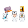 Set Of 3 White Bear Polaroid Photo Holder, Table Picture Display Clip Stand For Picture Memo Cards Paper Note Postcards Place Ca