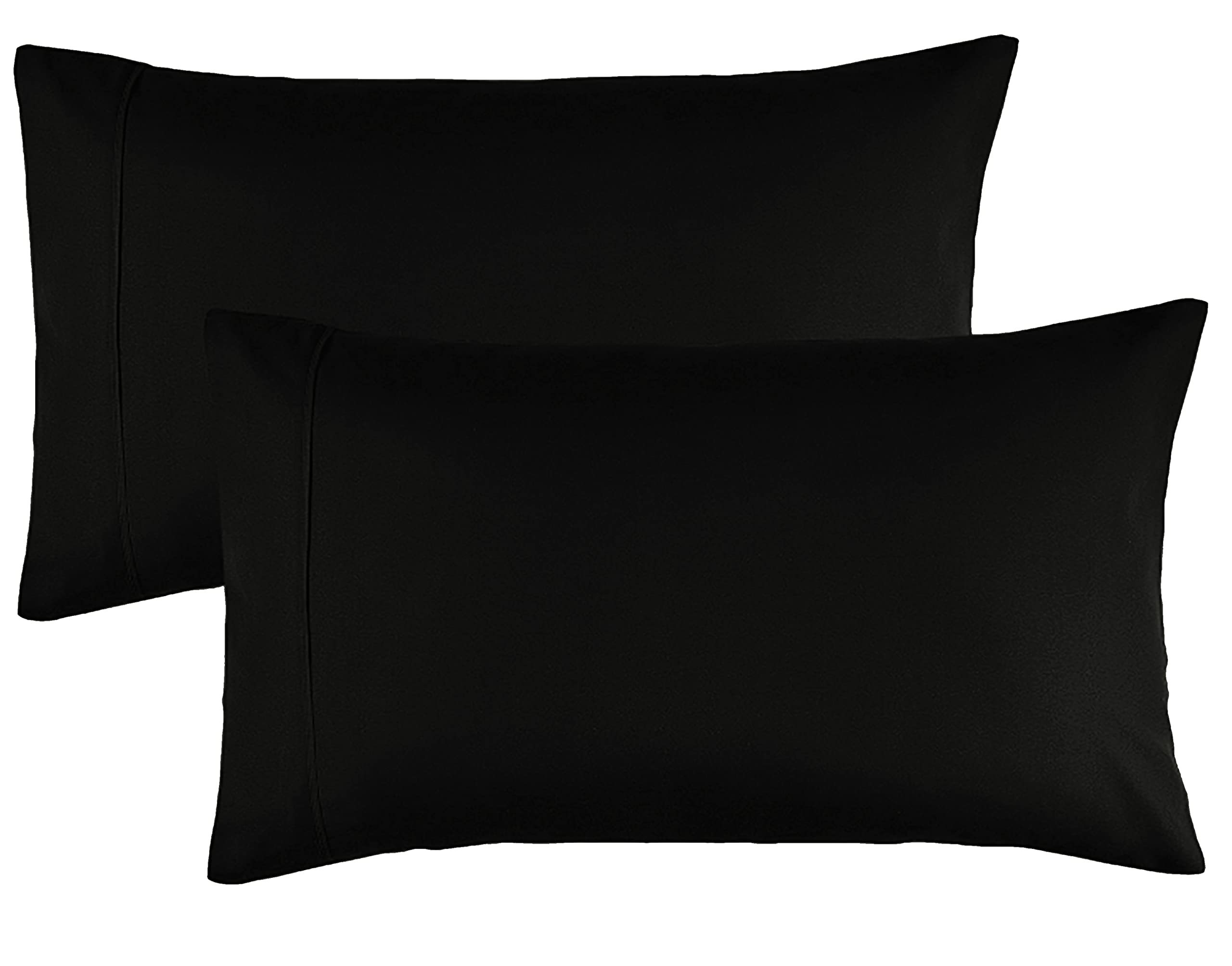 Pillowcases King Black Set Of 2 Envelope Closure End Easy Fit For Summer Soft And Breathable Material Machine Washable