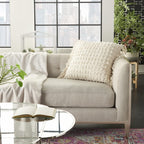 HomeRoots Grey Cotton Tassel Detailed White Throw Pillow