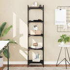 vidaXL Black 5-Tier Bookcase - Industrial Style, Engineered Wood and Metal Frame