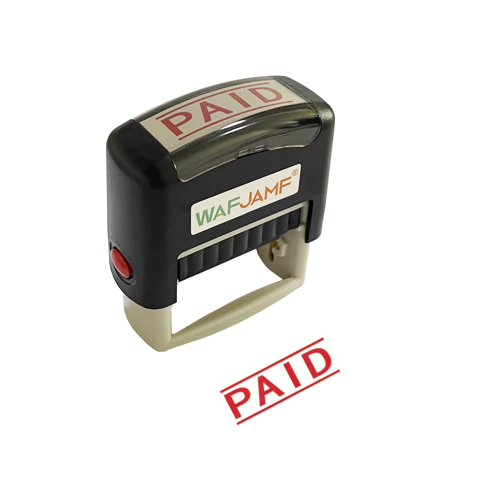 Wafjamf Paid Message Stamp - Self-Inking Rubber Office Stamp - Red Ink-Medium