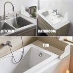 Heebabeys Tub Splash Guard, 2 Pack Removable Silicone & Acrylic Water Splash Guards, Translucent Self-Adhesive Tub Corner Protectors