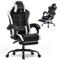 GTPLAYER RGB Gaming Chair with Footrest, Computer Gaming Chair with LED Lights for Adults, Height Adjustable PC Gamer Chair with