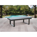 Steve Silver Furniture Wyatt Patio Cocktail Table, Rust-Resistant Powder-Coated Aluminum, Outdoor Patio Furniture, Garden Table, Mission-Style Design, 24" D x 47.5" W x 15" H, Brown