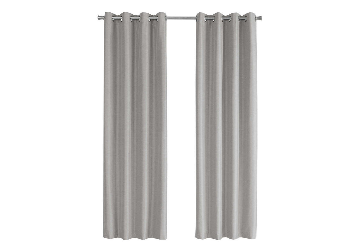 Monarch Specialties Curtain Panel Blackout, Textured Finish 95&quot;H Silver