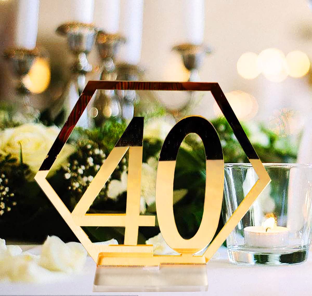 Velidy Table Numbers, Wedding Acrylic Standing Table Numbers with Holder Base for Wedding, Party, Events or Catering Decoration 