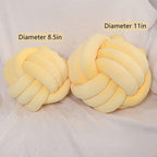 Knot Pillow Ball Round Cushion Pillows, Children Room Decoration Plush Toys Calming Stress Relief Toy (Yellow,8.5In/22Cm)