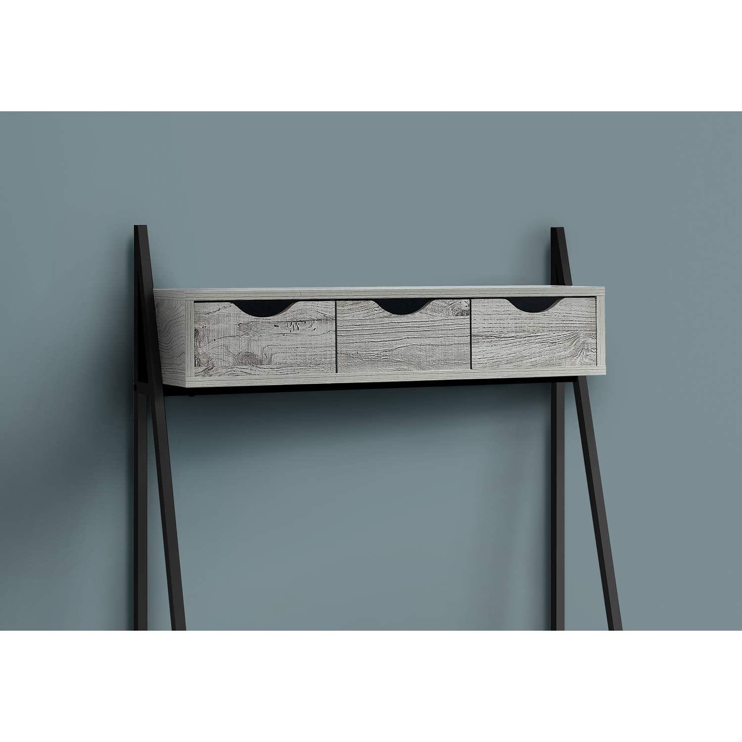 Monarch Specialties I 7331 Computer Desk, Home Office, Laptop, Leaning, Storage Drawers, 32' L, Work, Metal, Laminate, Grey, Black, Contemporary, Modern