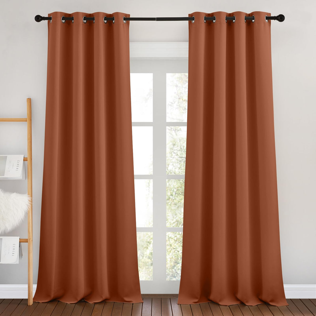 Nicetown Bedroom Blackout Curtains 90 Inches Long 2 Panels Set - Room Darkening Energy Saving Thermal Insulated Grommet Window T