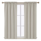 Deconovo Cream Curtains Blackout Drapes For Bedroom, Window Panels 63 Inch Length 2 Pack - 42W X 63L Inch, Light Beige, 2 Drapes
