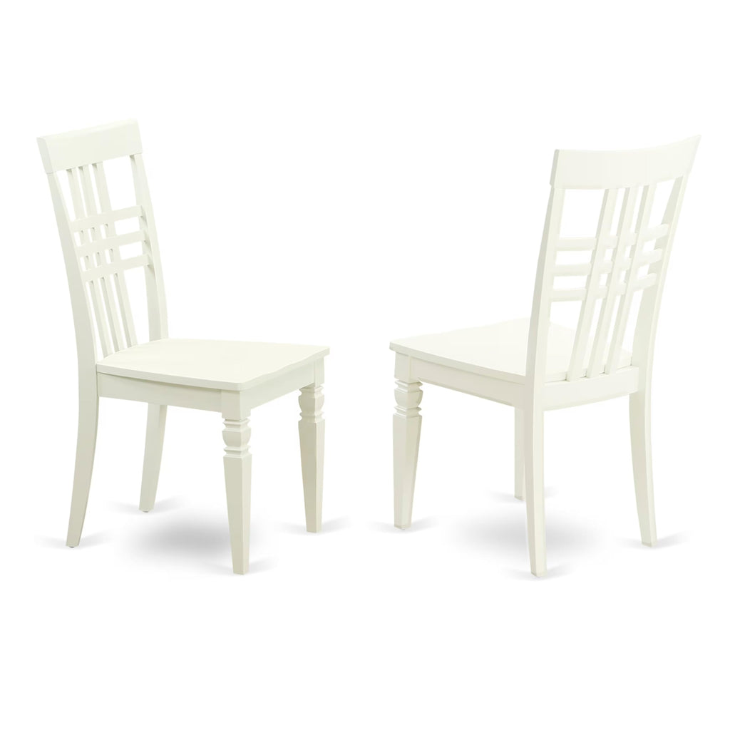 East West Furniture CALG5-LWH-W 5 Piece Modern Dining Table Set Includes a Rectangle Wooden Table and 4 Kitchen Dining Chairs, 36x60 Inch, Linen White