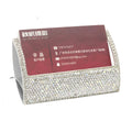 Bestbling Bling Aluminum Card Holder For Desk Business Card Display Rhinestone Stand Desktop Business Card Holders (Silver)