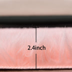 Orinova Pink Faux Sheepskin Fuzzy Fur Rugs For Bedroom Washable Shaggy Area Rugs For Living Room 3X5 Nursery Rug
