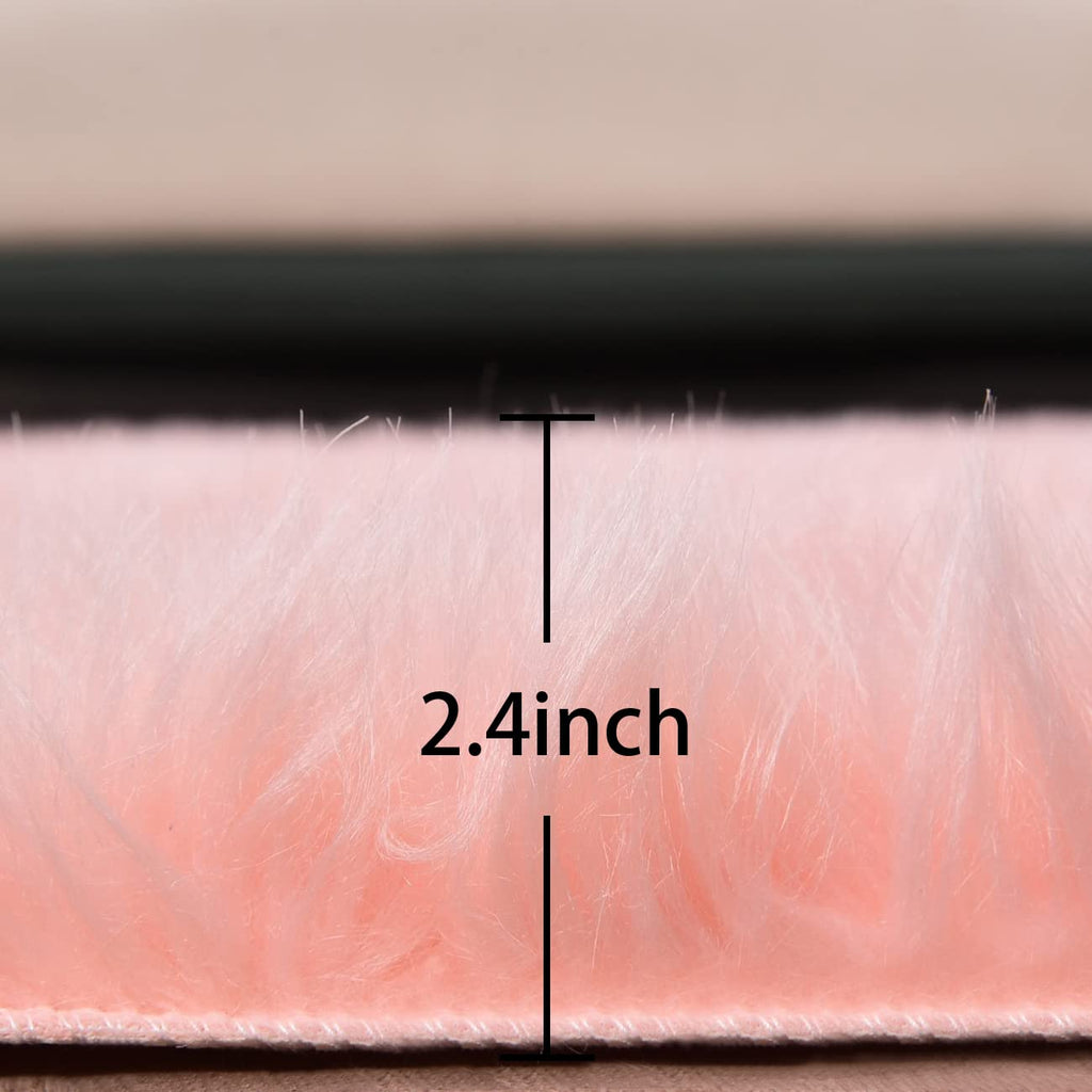 Orinova Round Rug 3Ft Pink Small Fluffy Rug For Living Room Washable Shaggy Area Rugs For Bedroom Cute Room Circle Nursery Rug