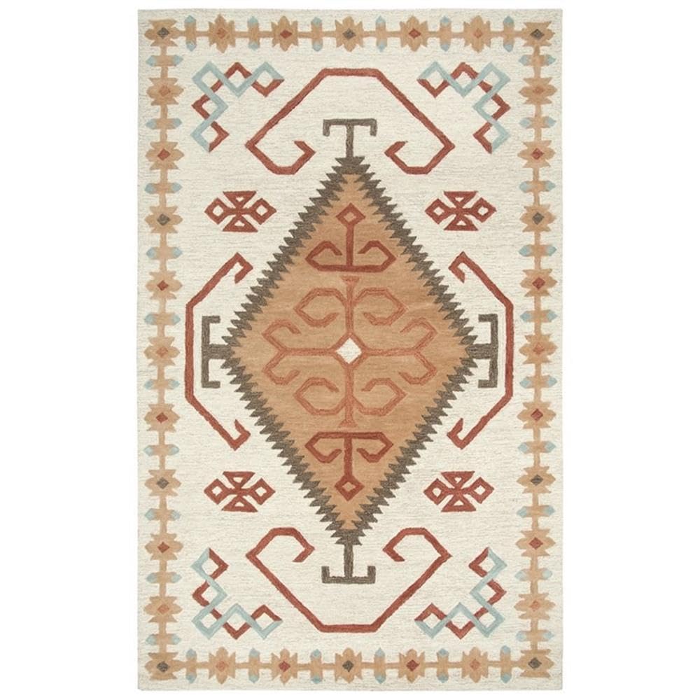 Alora Decor Durango 5' X 8' Southwest/Tribal Ivory/Multi Hand-Tufted Area Rug