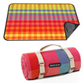 G Good Gain Waterproof Picnic Blanket Portable With Carry Strap For Beach Mat Or Family Outdoor Camping Party (Red Plaid)