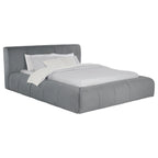Coaster Home Furnishings Wilshire Contemporary Fabric Upholstered Queen Size Platform Bed Frame Platform Bed 37-inch Headboard Grey 315981Q
