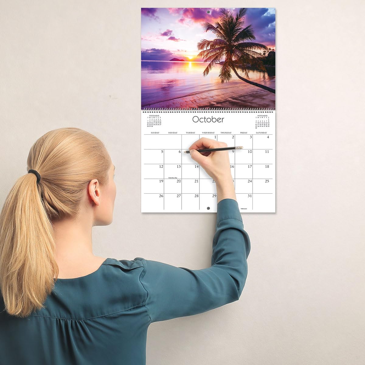 2025 Sunsets Wall Calendar, 12-Inch X 9-Inch Size Closed, 18-Inch Size Open, Large Bookstore-Quality, Spiral-Bound Hanging Month