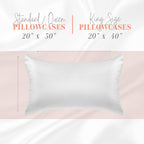 Elegant Comfort Silky And Luxurious 2-Piece Satin Pillowcase Set For Healthier Skin And Hair, Hidden Zipper Closure And Beautifully Packaged, Satin Pillowcase Set, King, White