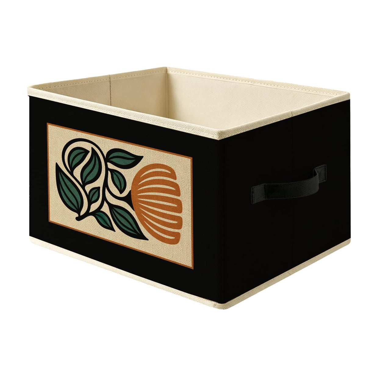 NEGIGA Groovy 70s Retro Dark Boho Floral Storage Basket Bin 030YSZ
