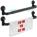 Gisafai 2 Pcs Extendable Suction Cup Towel Bar for Bathroom 20-32 Inches Towel Rack Shower Hanger Rod with Stickers Adjustable L