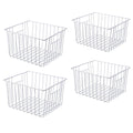 lonpute Freezer Baskets Storage Organizer, Refrigerator Metal Wire Basket bins, Household Bins with Built-in Handles for Kitchen