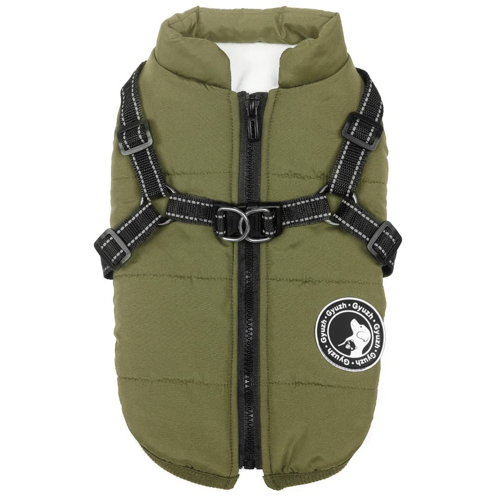 Gyuzh Dog Coat With Harness Winter Dog Coat Fleece Dog Jacket Waterproof Dog Coat Zipper Dog Jacket Puppy Coat Small Dog Clothes