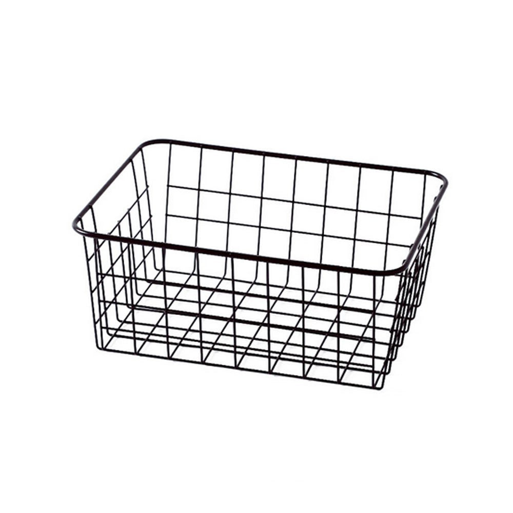 Sturdy Small Wire Storage Basket with Kitchen Food Pantry Papers Home Office Desk Shelf Bathroom Laundry Room Shelf Bedroom Bed 