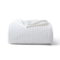 100% Cotton Waffle Blanket (White - King Size - 104 * 90'), Soft Lightweight Bed & Couch Blanket, 380 Gsm Waffle Weave Throw Bl