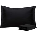 Ntbay 100% Brushed Microfiber Queen Pillow Shams Set Of 2, Super Soft And Cozy, Wrinkle, Fade, Stain Resistant 20X30 Inches Oxford Pillowcases, Black