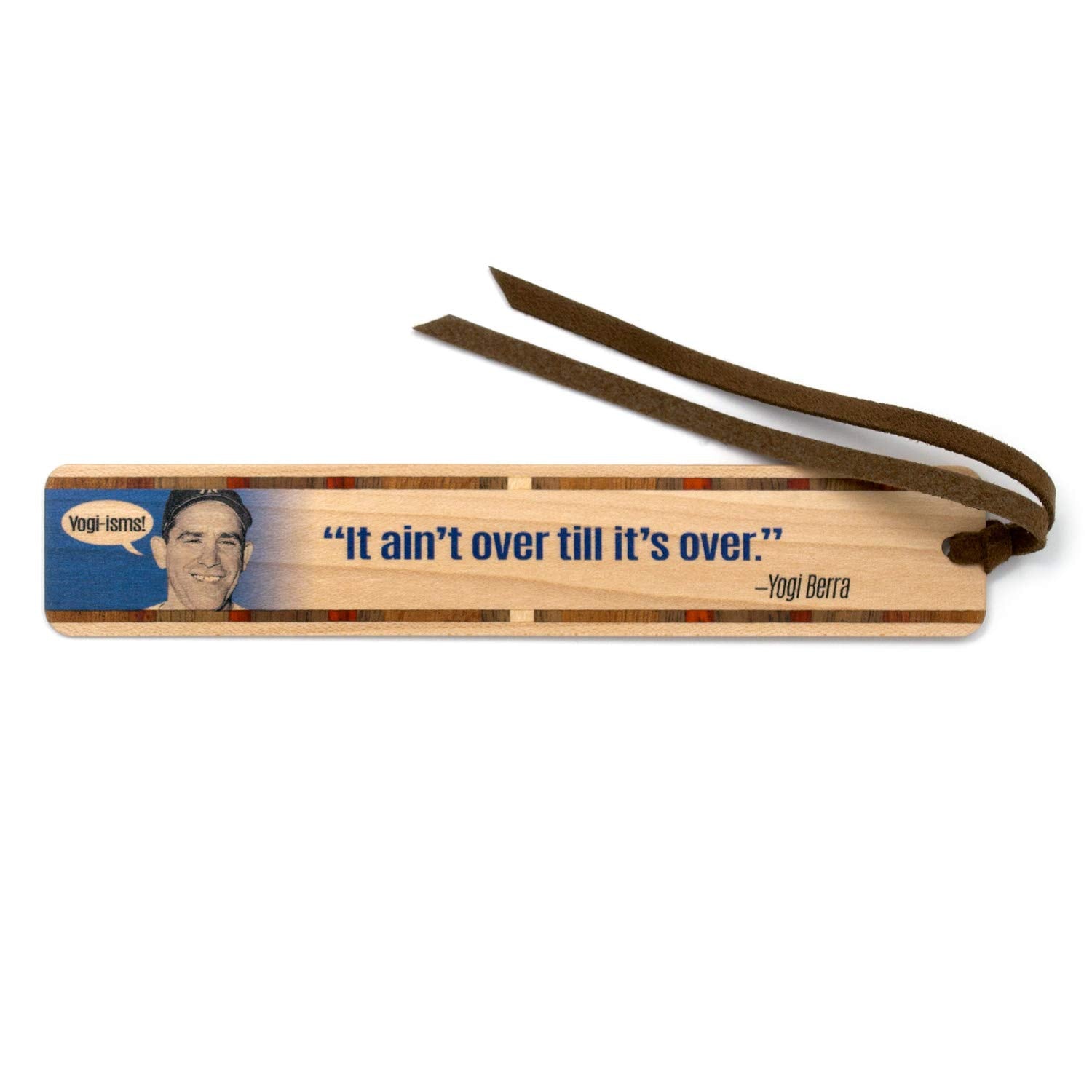 Yogi Berra Baseball Quote It Ain'T Over Till It'S Over Handmade Wooden Bookmark - Made In Usa
