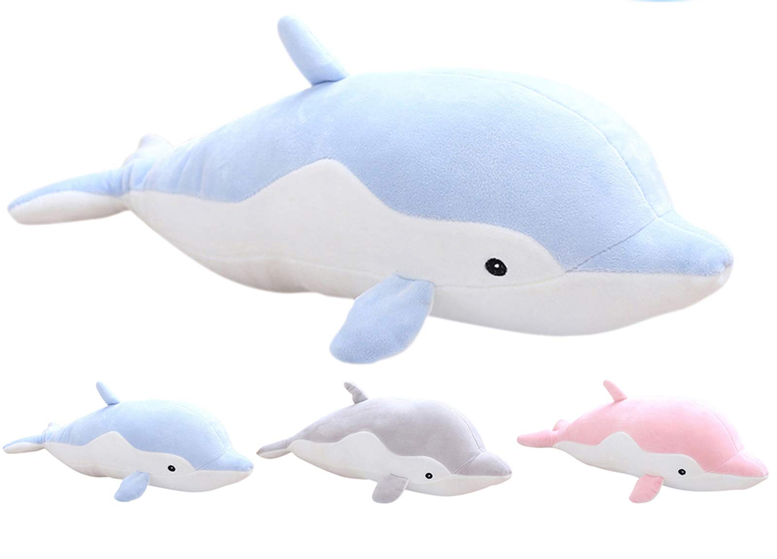 Cosgoo Soft Dolphin Plush Hugging Pillow Cute Dolphin Stuffed Animal Plushies Dolphin Doll Toy Kids Stuffy Animie Dolphin Plush