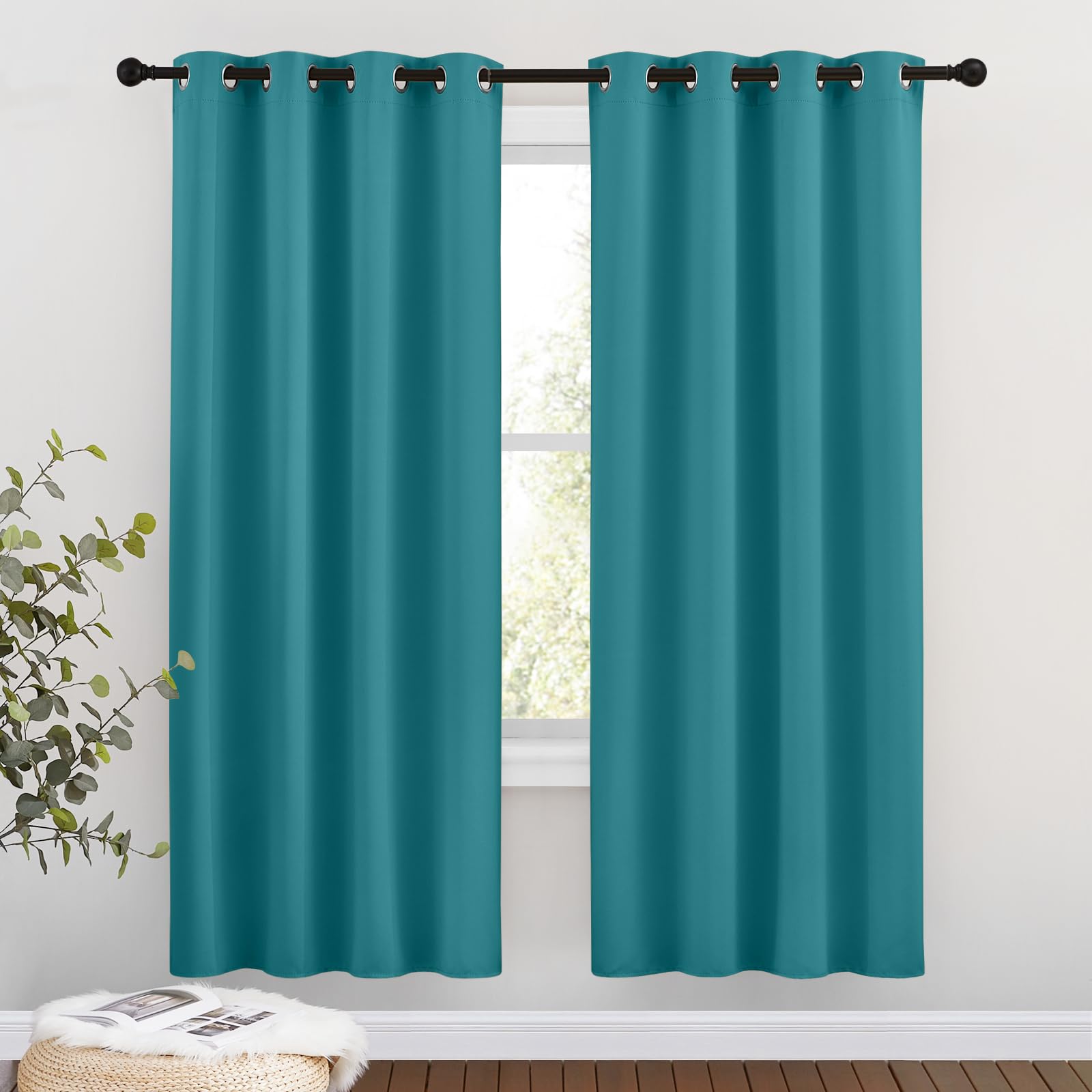 Nicetown Room Darkening Window Curtains & Drapes - Thermal Insulated Solid Grommet Light & Sound Blocking Blackout Drapes For Be