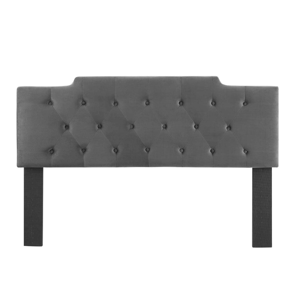 Modway Mod-6185-Cha Juliet Tufted Full/Queen Performance Velvet Headboard, Charcoal