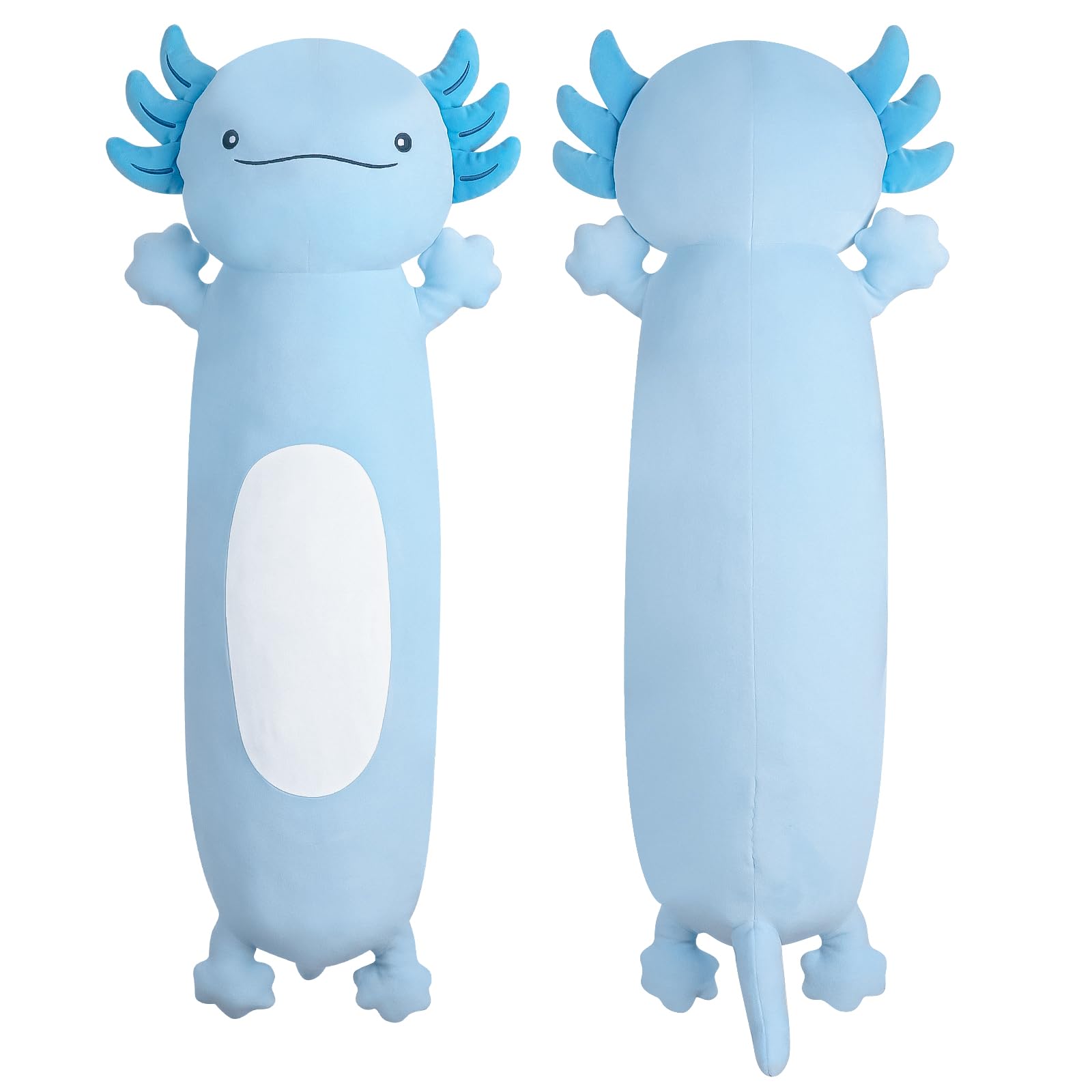 Dalmao 36 Inch Cute Giant Blue Axolotl Plush Soft Body Pillow, Large Axolotl Stuffed Animals Toy, Squishy Plushies Gifts For Kid