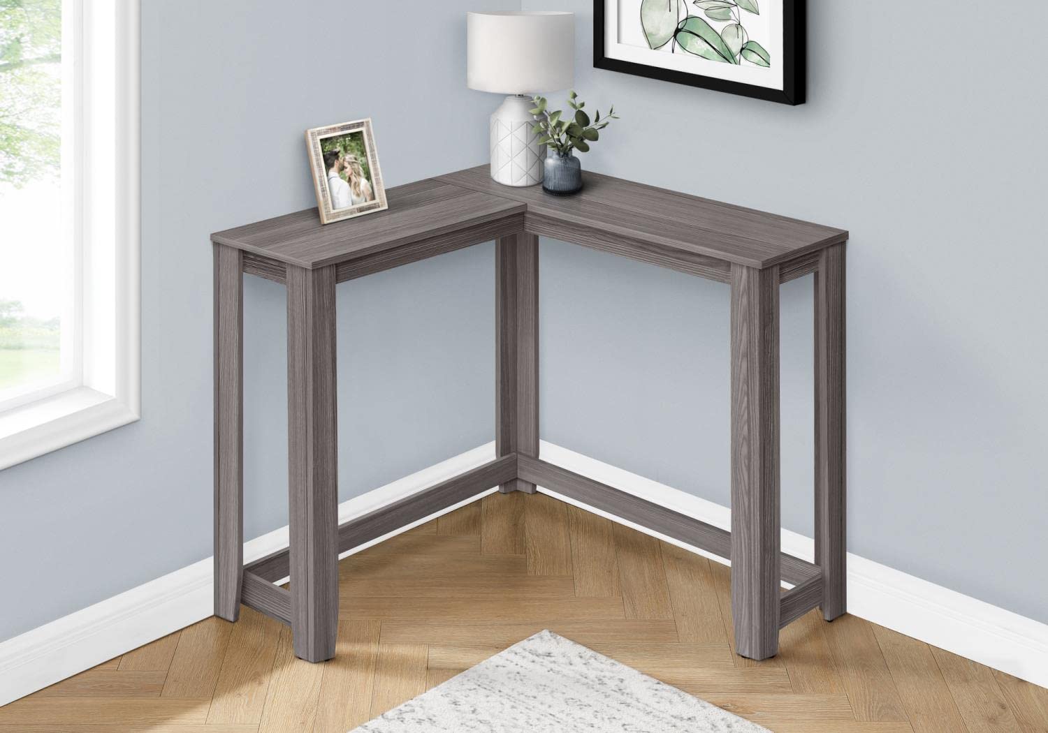 Monarch Specialties 3658 Accent Table, Console, Entryway, Narrow, Corner, Living Room, Bedroom, Laminate, Grey, Contemporary, Modern Table-36, 35.5&Quot; L X 35.5&Quot; W X 32&Quot; H