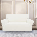 Purefit Stretch Loveseat Sofa Slipcover – Spandex Jacquard Non Slip Soft Couch Sofa Cover, Washable Furniture Protector With Non Skid Foam And Elastic Bottom For Kids (Loveseat, Cream)