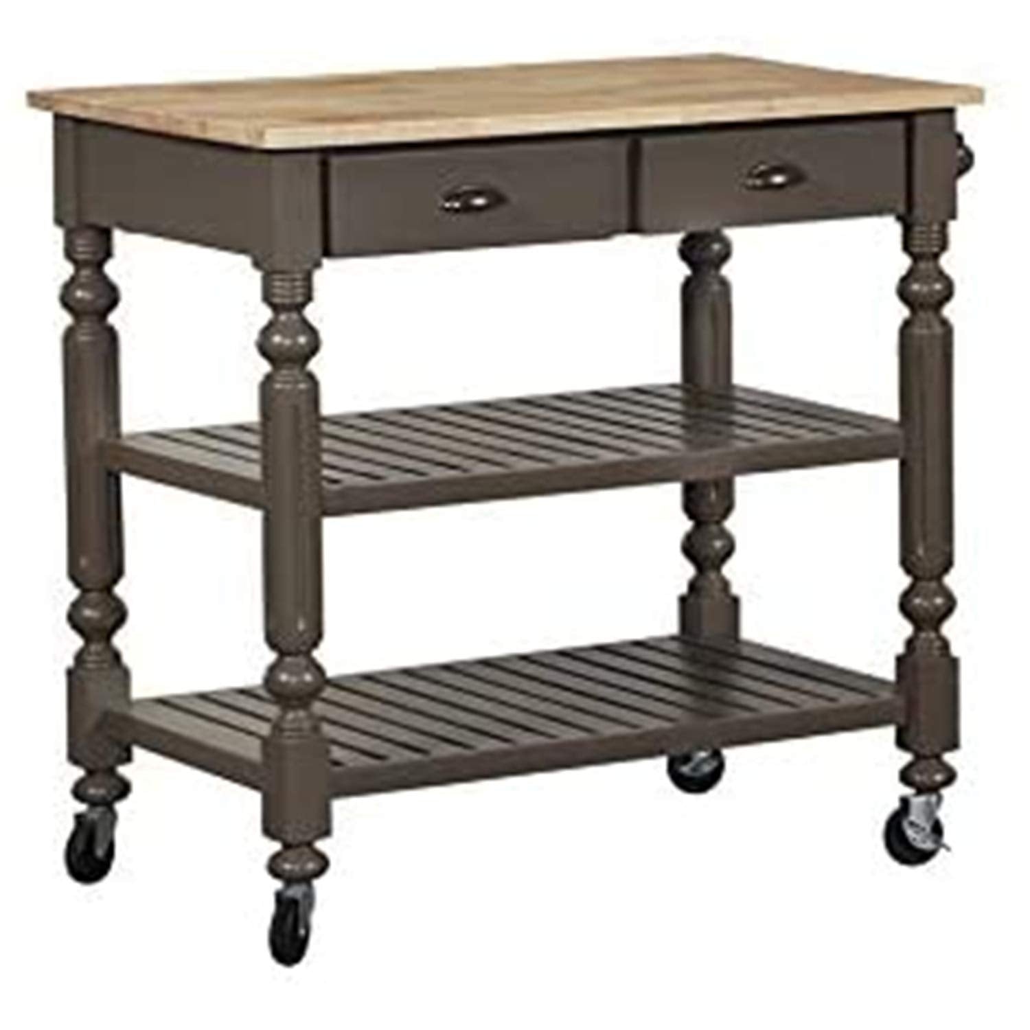Bernards Natural Kitchen Cart, grey