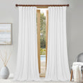 Stangh White Curtains For Bedroom - 120 Inch Super Soft Velvet Window Drapes For Sliding Glass Door, High Ceiling Tall Privacy P