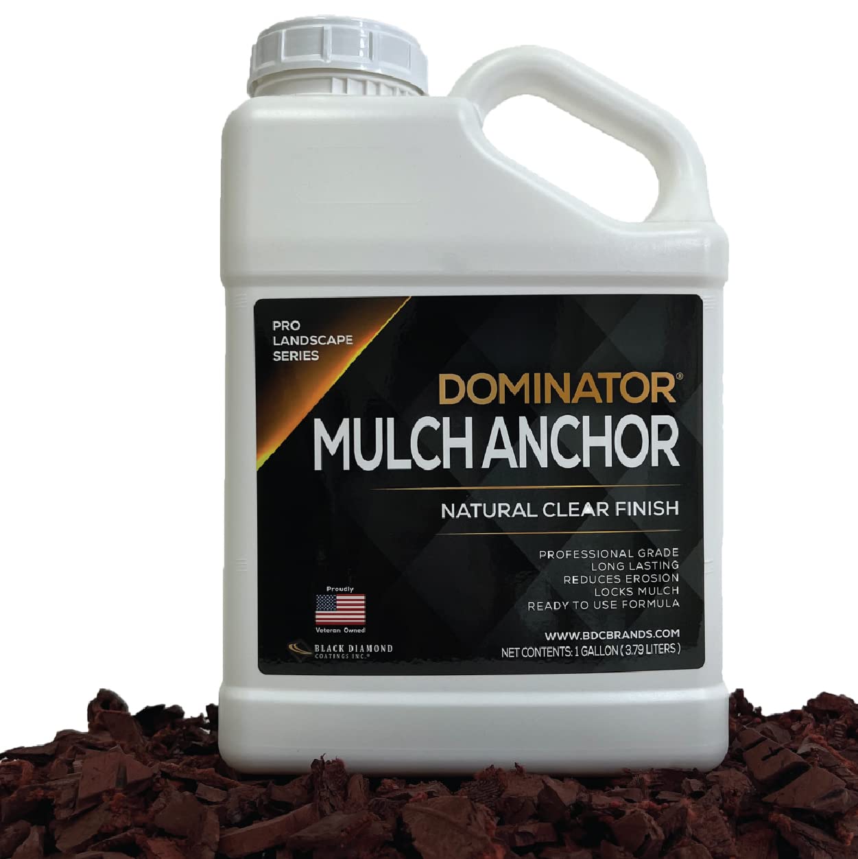 Dominator Mulch Anchor 1 Gallon - Mulch Lock And Pea Gravel Stabilizer, Ready To Use Spray, Lasts Up To 2 Years, Fast-Dry, Non-T