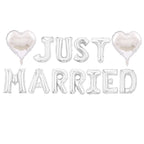 Kunggo Just Married Balloon Banner, 16 inch Quality WeddingBacheloretteBridal ShowerWedding Engagement Party Decors Supplies. (S
