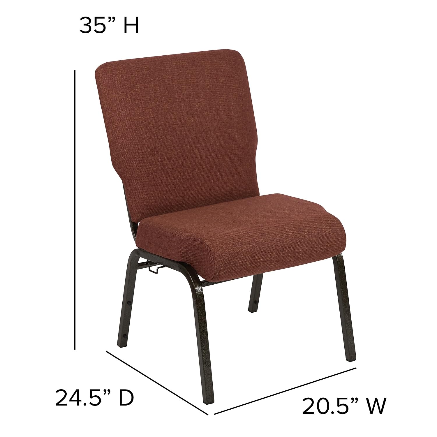Flash Furniture Advantage 20.5 In. Cinnamon Molded Foam Church Chair
