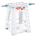 Acstep Folding Step Stool 17.5 Inch Heavy Duty Step Stool Foldable For Adults And Kids, Collapsible Stepping Stool With Handle, Non Slip Folding Stools For Kitchen Hold Up To 400Lbs (White 1Pc)