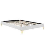 Modway Mod-6305-Whi Sutton Twin Performance Velvet Bed Frame, White