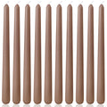 10 Inch Grayish-Brown Taper Candles for Home Decoration, 10 Pack Unscented Candlesticks for Dinner Wedding Party, Smokeless and 