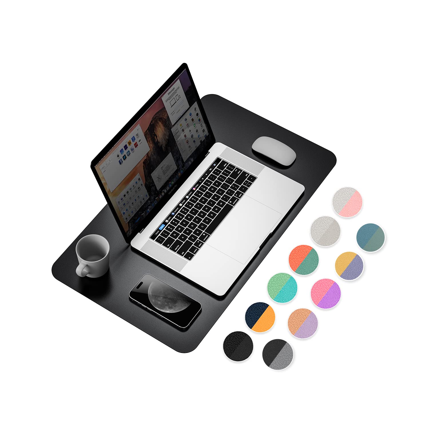 Ysagi Dual-Sided Desk Pad Protector, Waterproof Leather Desk Mat, Large Mouse Pad, Office Desk Pad Writing Pad (23.6' X 13.7',