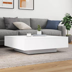 vidaXL Modern Coffee Table with Vibrant LED Lights, Stylish Home Furniture in White