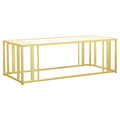 Coaster Home Furnishings Adri Rectangular Glass Top Coffee Table Matte Brass