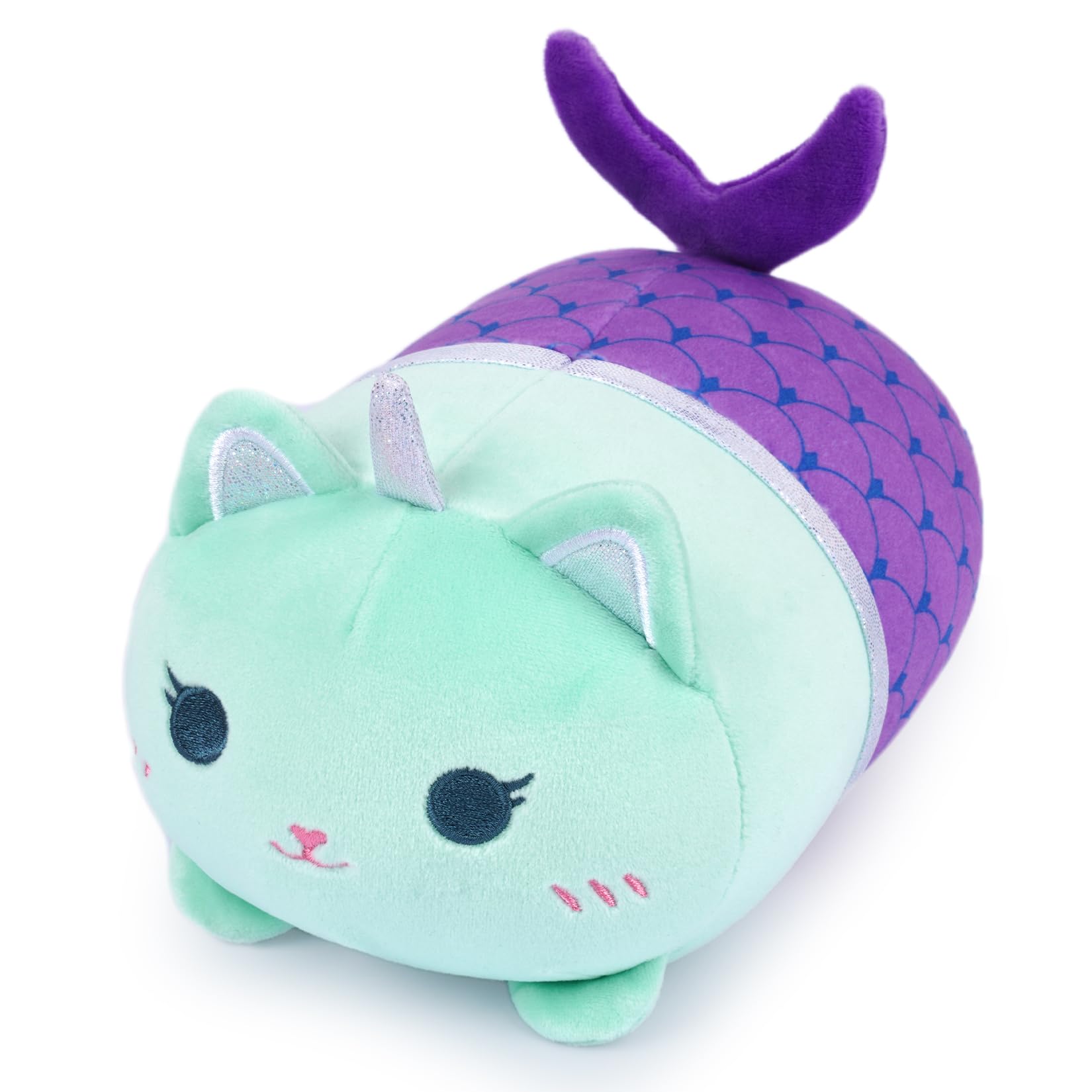 Kophinye Mermaid Cat Stuffed Animal,8 Inch Cute Cat Plush Mermaid Stuffed Animal Soft Cartoon Cat Plush Pillow, Kawaii Plush Toy